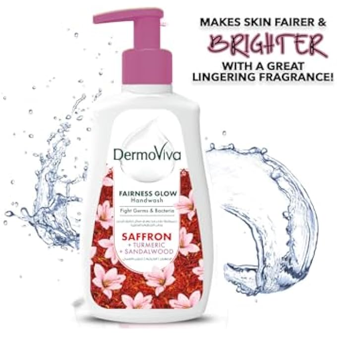 DermoViva FAIRNESS GLOW HANDWASH - 3X200 ML | CLEANSES & FIGHTS DARK SPOTS | WITH SAFFRON, TURMERIC & SANDALWOOD EXTRACTS | - Image 3